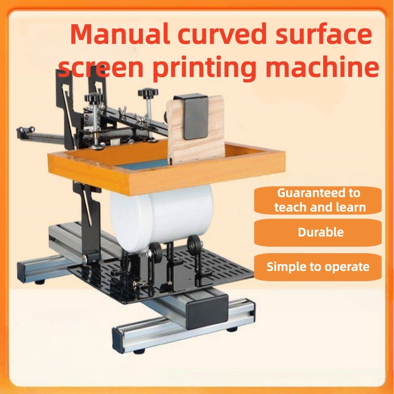 Silk Screen Printing - Ayarlanabilir Manuel Kavisli Silindirik Şişe Serigrafi