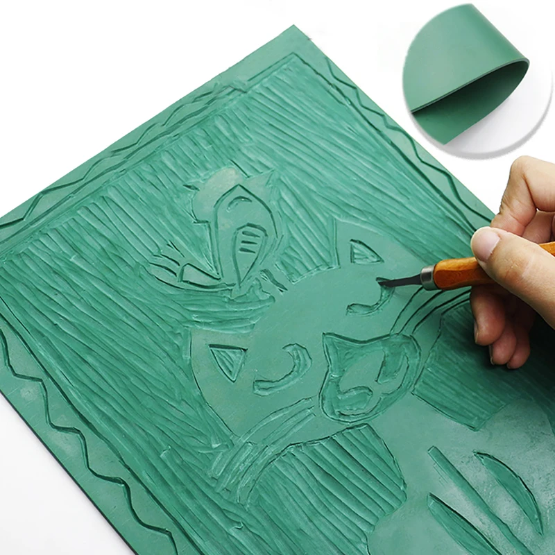 Lino Printing Block - Kauçuk Blok Oyma Baskı Blokları Seti