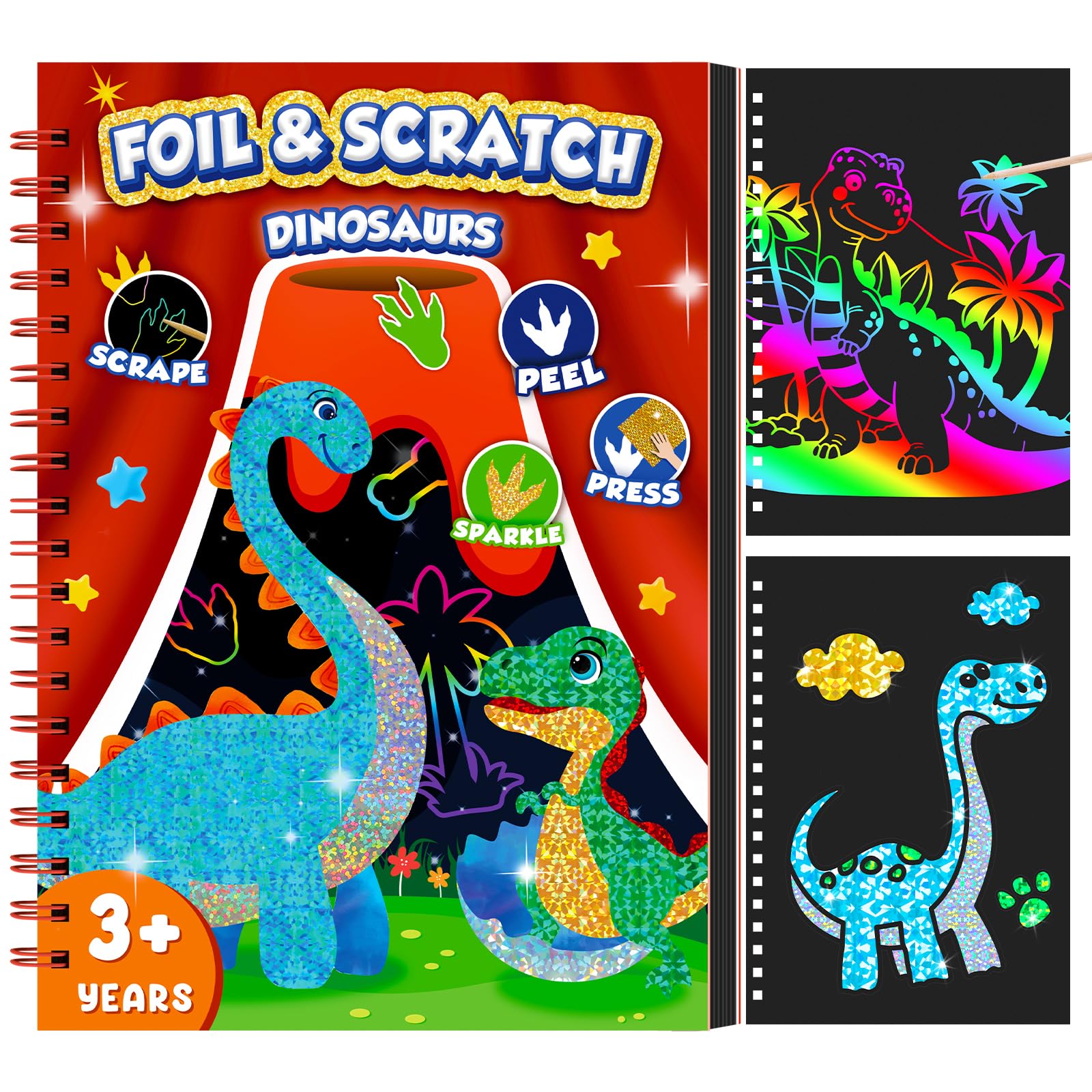 Art Craft Dinosaurs - Dinozor Kazı Kazan Sanat Kitabı Çocuklar