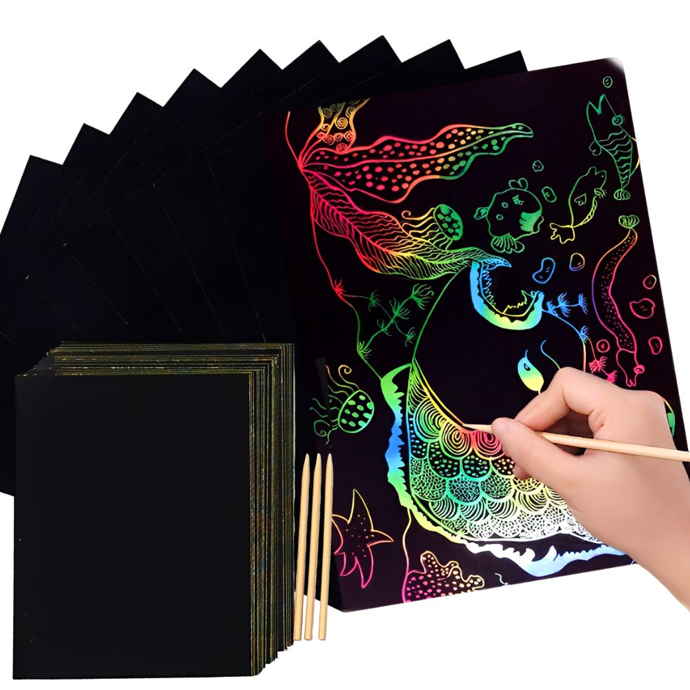 Art Craft Rainbow - 20 adet 16K/32K Gökkuşağı Kazıma Kağıdı