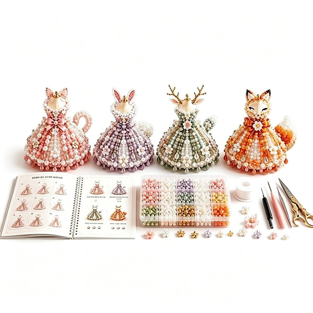 Art Craft Rainbow - Minik Boncuklar 3D Boncuklu Elbise Seti