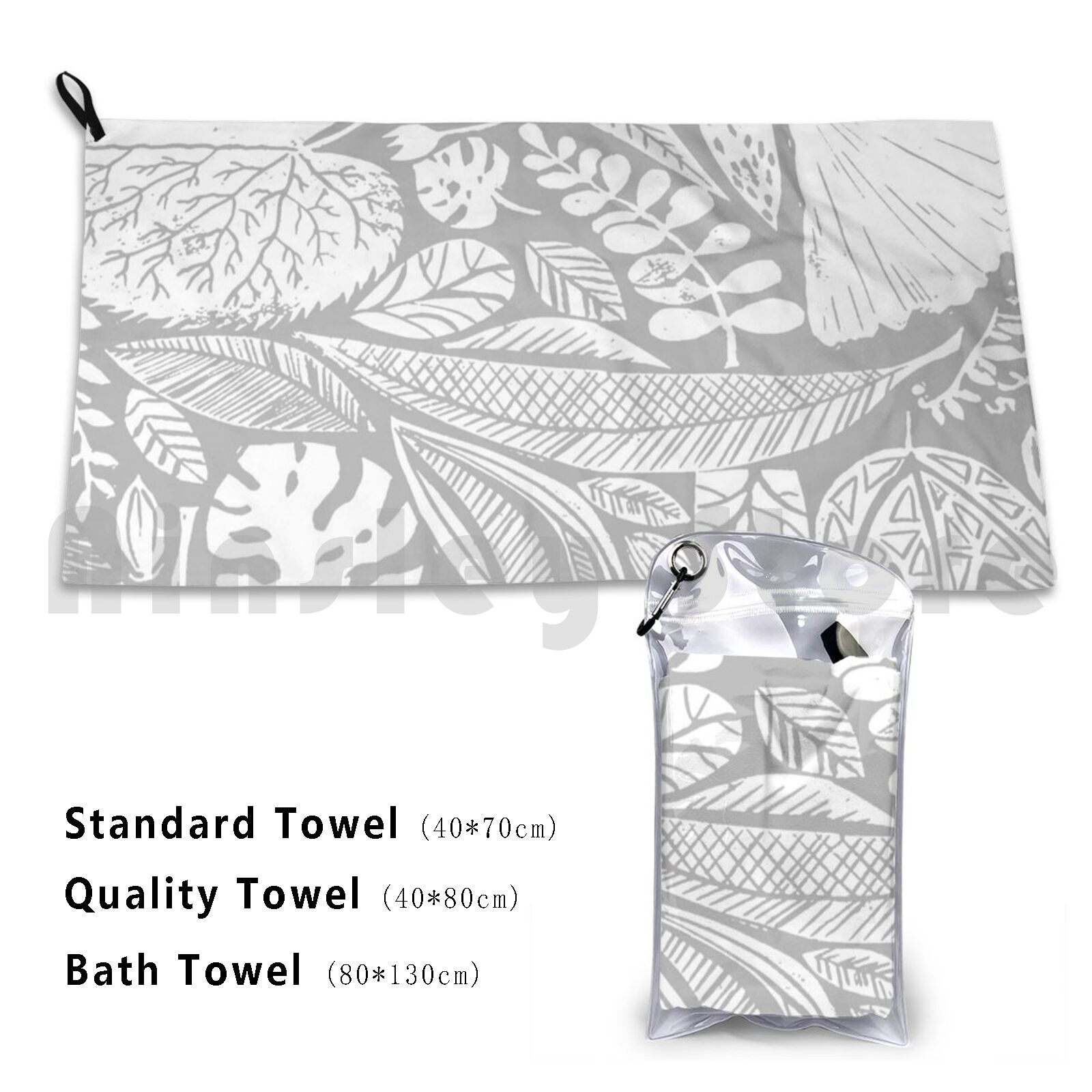 Lino Printing Block - Modern Doğa Özel Havlu Banyo Havlusu