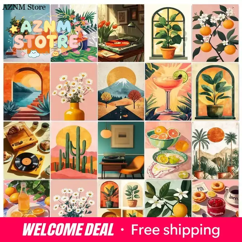 Art Craft Flower - GATYZTORY Çerçeveli Kendin Yap Sayılarla Boyama