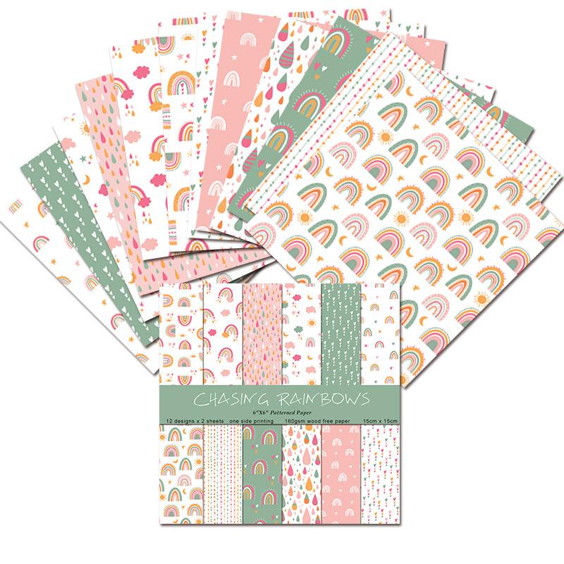 Art Craft Rainbow - 24 Yaprak/Set Gökkuşağı Kraft Kağıt Pedleri