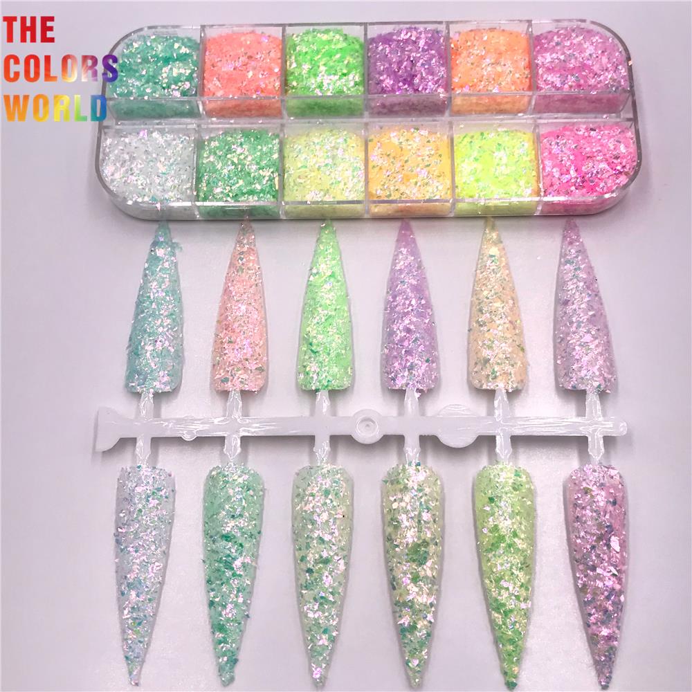 Art Craft Rainbow - TCT-606 gökkuşağı Shinning kırıkları çivi Glitter