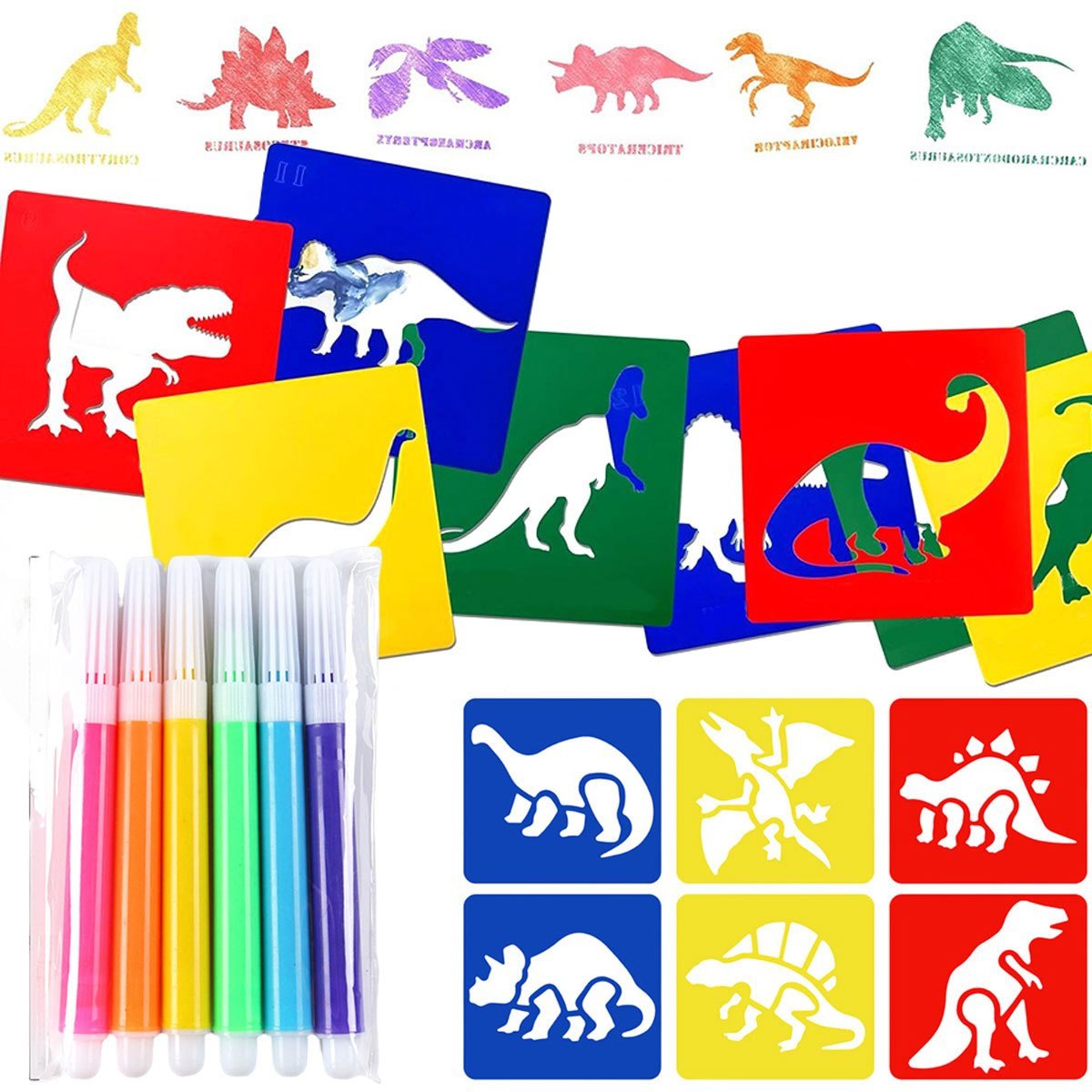 6 adet dinozor boyama şablonla - Art Craft Dinosaurs incelemesi ve fiyatı