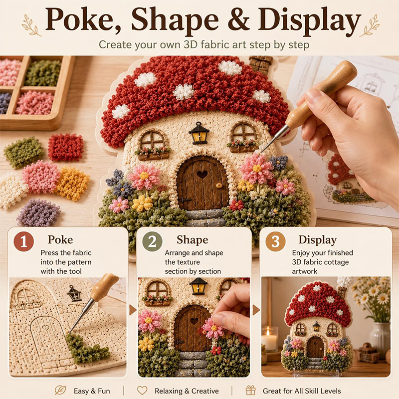 3D Mantar Ev Poke Art DIY Kiti - Art Craft Usa incelemesi ve fiyatı
