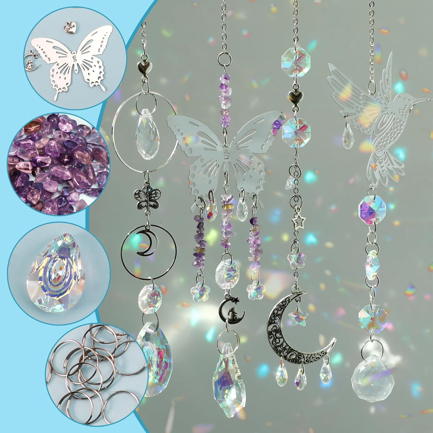 DIY 400 adet SunCatchers Yapma - Art Craft Rainbow incelemesi ve fiyatı